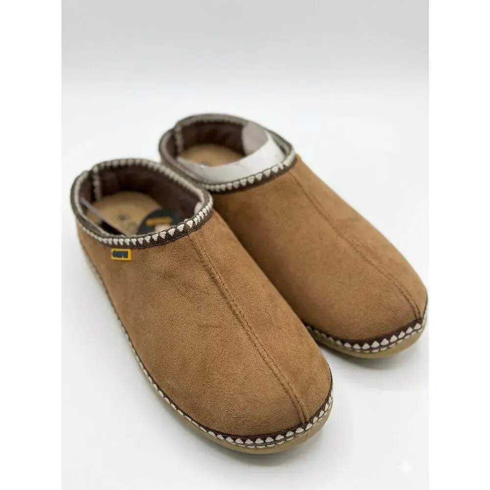 NEW! Deer Stags Wherever Men's Suede Clog Indoor Outdoor Slippers Chestnut US 7W